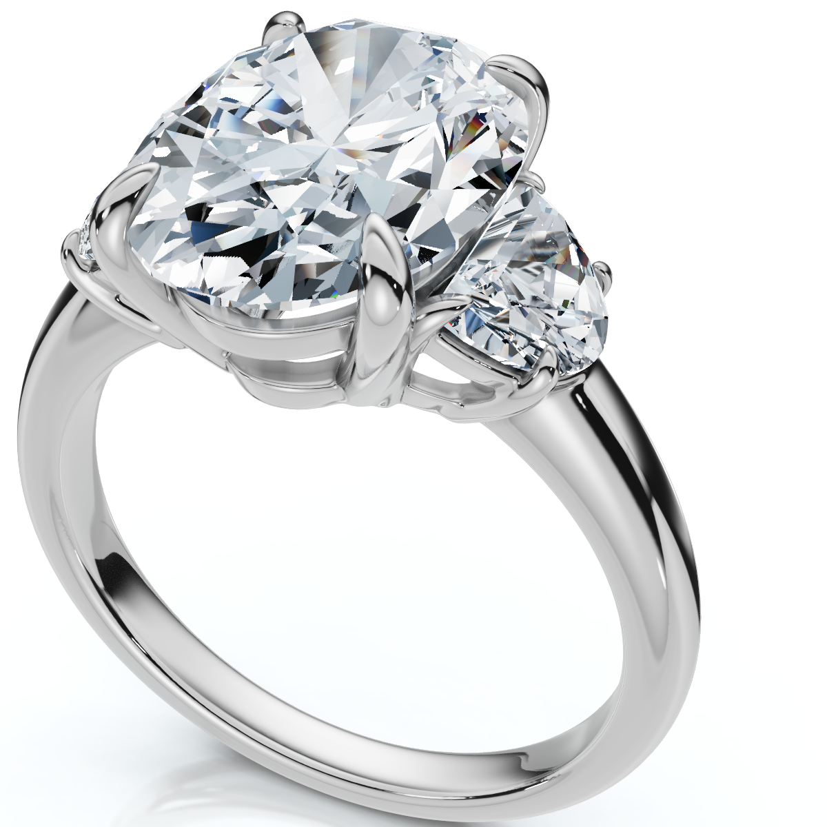 Женские аксессуары Bliss Diamond Certified Joanna 4 3/4Ct Oval & Half Moon Diamond Engagement 14k Gold Lab Grown — фото 2