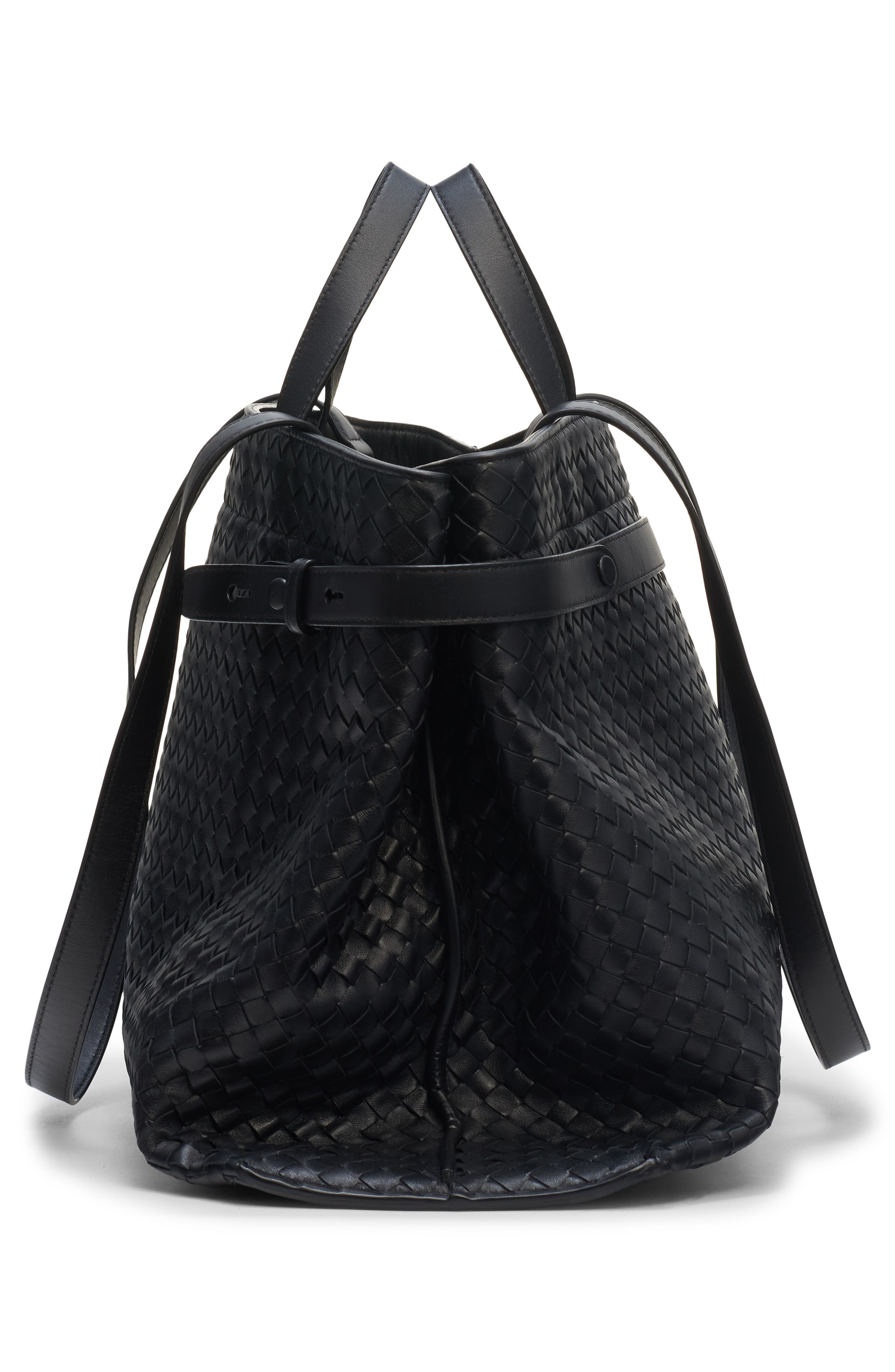 Archive Intrecciato Leather Tote, Alternate, color, 1039 BLACK-BRASS VIBRA-BL