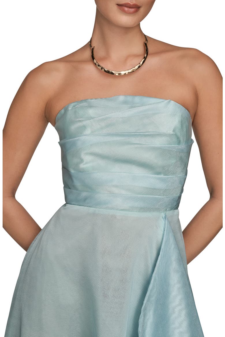 Strapless Ruched Bodice Gown, Alternate, color, SEA MIST
