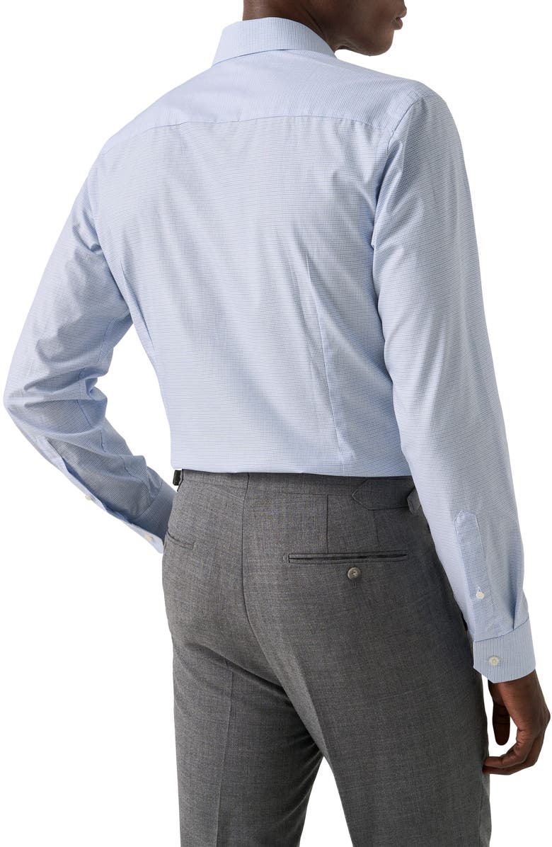 Eton Slim Fit Check Twill Dress Shirt, Alternate, color, Light Blue