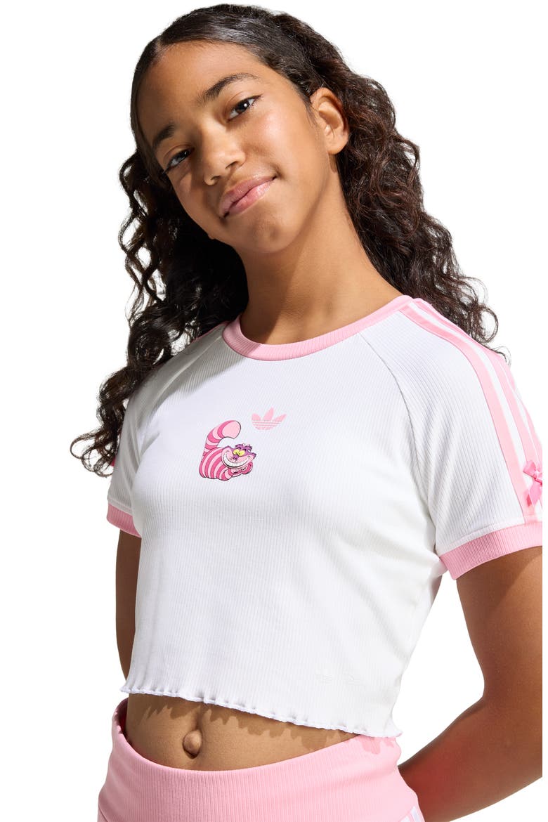 x Disney Alice in Wonderland Kids' Slim Graphic Crop T-Shirt, Alternate, color, WHITE/ LIGHT PINK