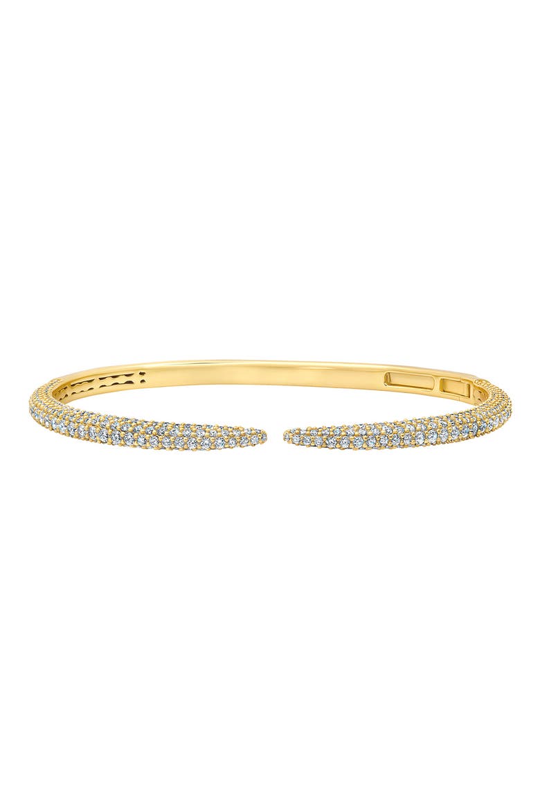 Chamonix Pavé Open Bangle Bracelet, Main, color, 18KYG/ CLEAR STONE