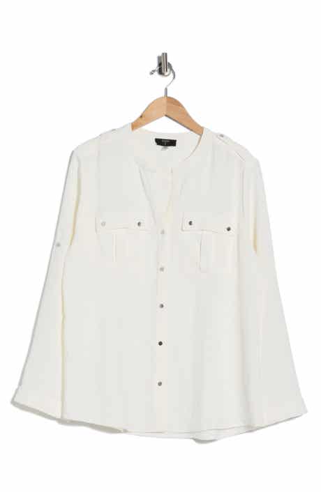 T Tahari Roll Tab Snap-Up Shirt