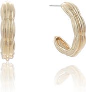 Ettika Ridge Hoop Earrings