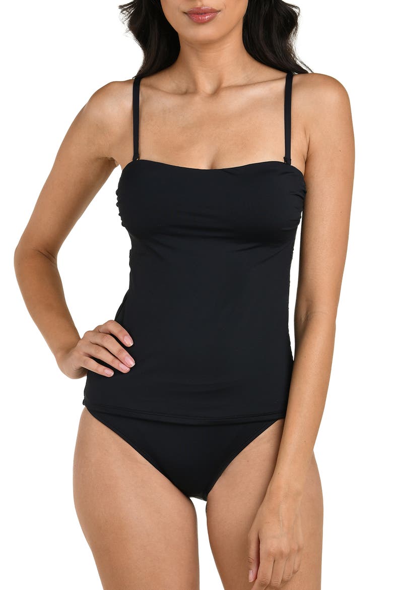 Island Goddess Bandeau Tankini, Main, color, BLACK