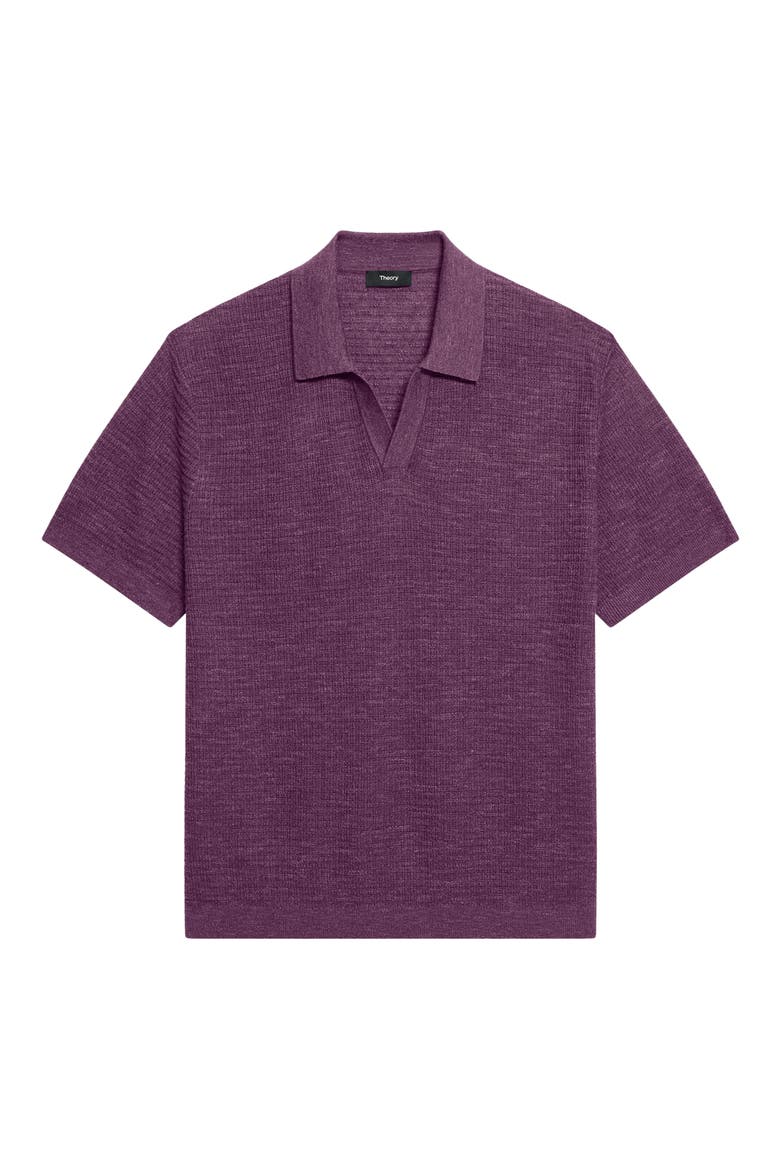 Brenan Linen Blend Polo, Alternate, color, GRAPEVINE - 2QN