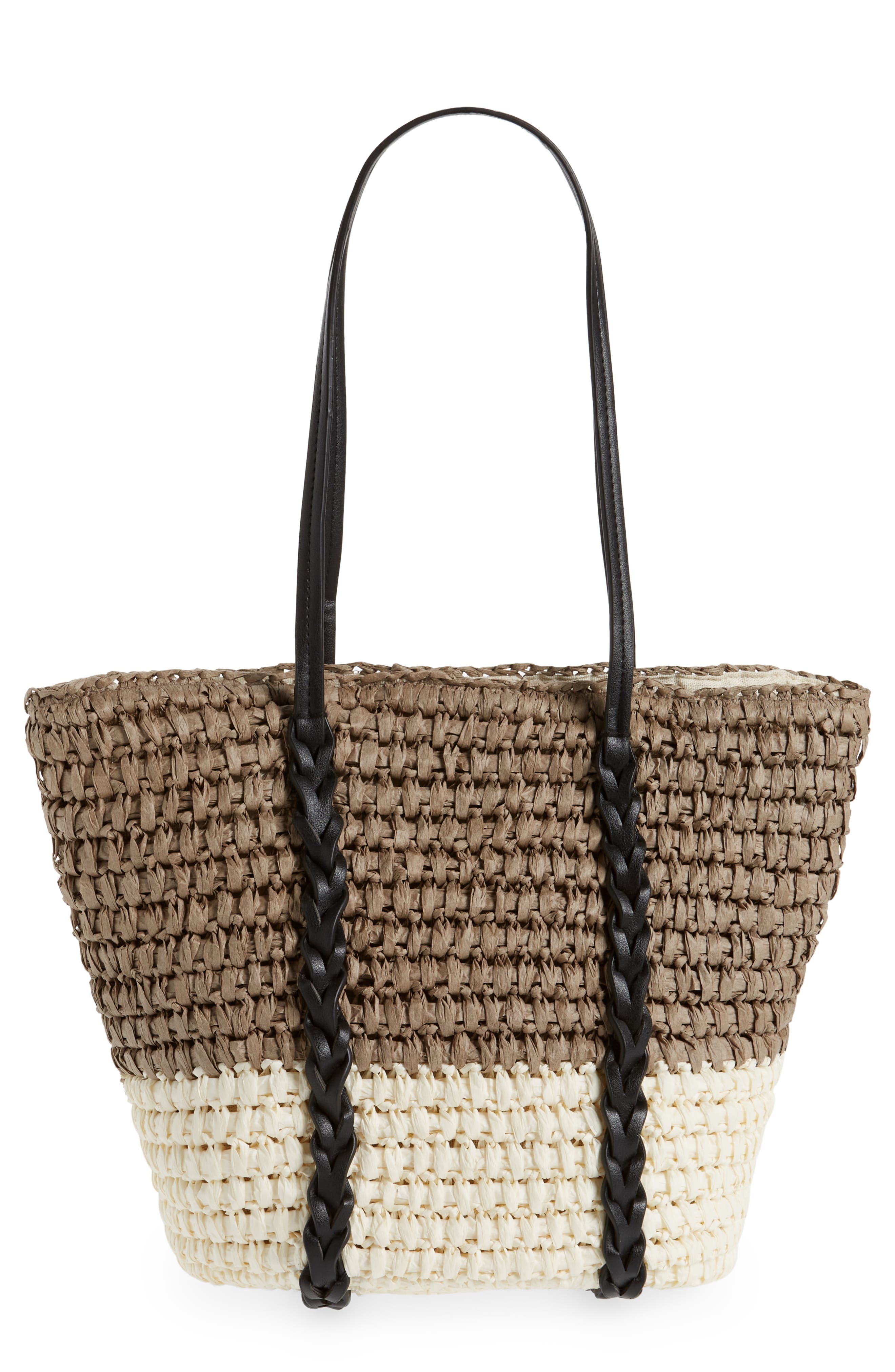 BTB Los Angeles Dani Stripe Tote, Main, color, 