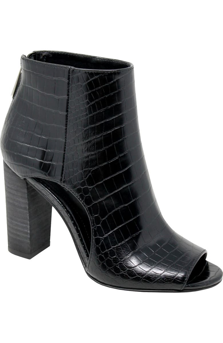 Charles by Charles David Fable Cutout Open Toe Bootie, Main, color, Black Croc Print