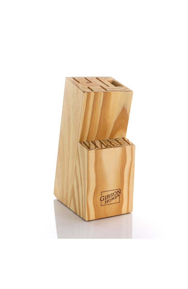 Gibson Home Westover 13 Piece Stainless Steel Cutlery Set with Wood Storage Block, Alternate, color, Black