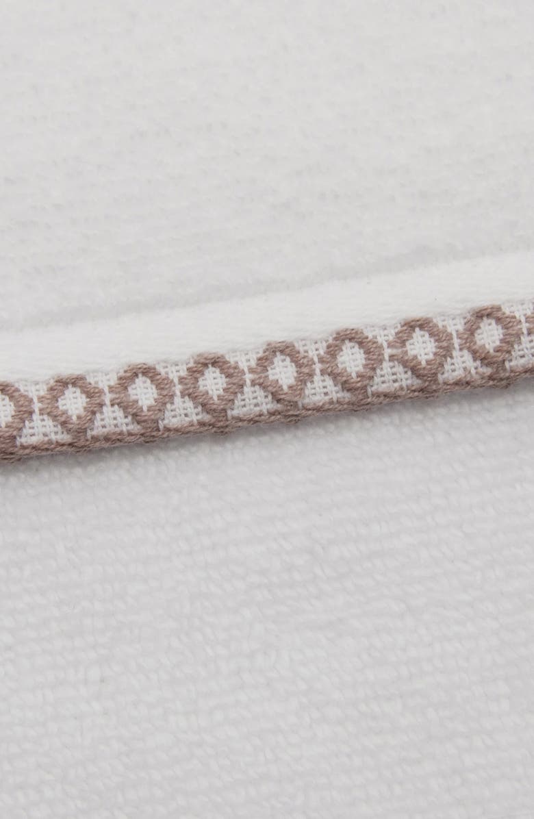 Woven & Weft Border Stitch 4-Pack Cotton Bath Towels, Alternate, color, White/Rosewood