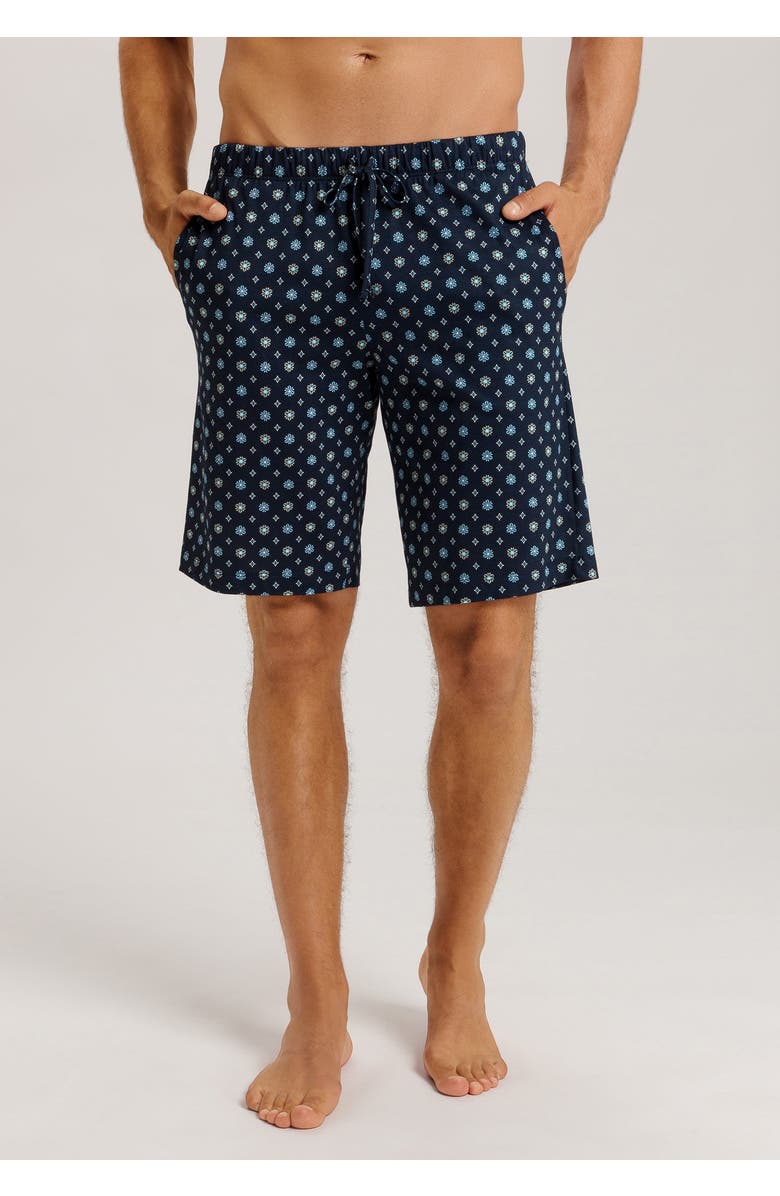 Hanro Night And Day Drawstring Cotton Shorts, Alternate, color, Regatta Tie Print