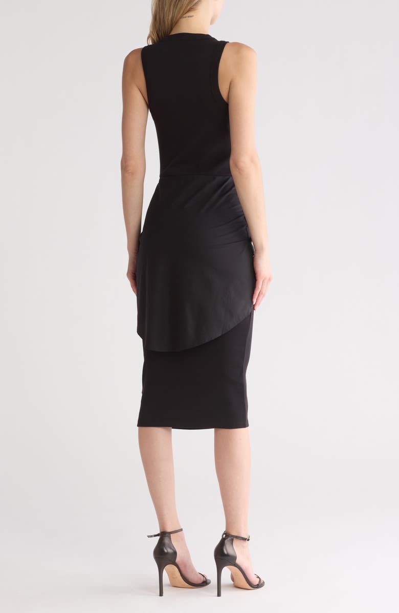 Veronica Beard Odeon Mixed Media Cotton Rib Dress, Alternate, color, 