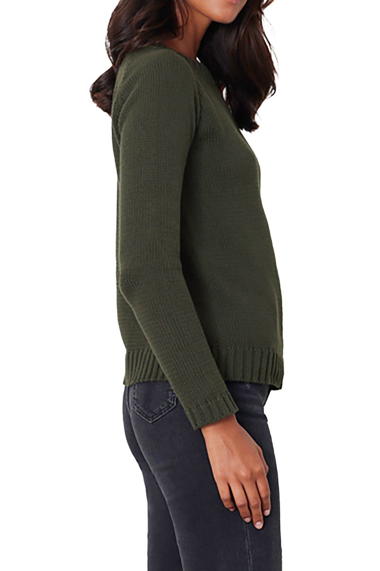 Sloane Cotton Crewneck Sweater, Alternate, color, Forest Green