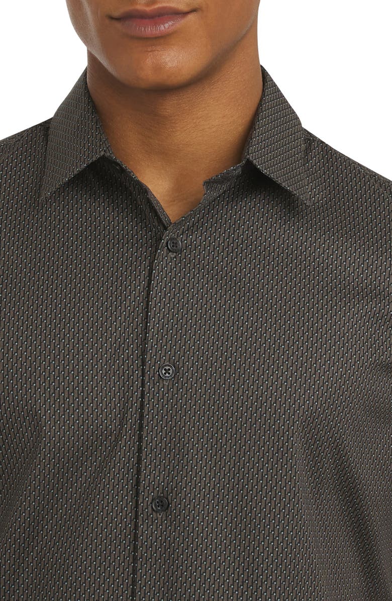 DKNY SPORTSWEAR Campbell Short Sleeve Stretch Cotton Button-Up Shirt, Alternate, color, Black