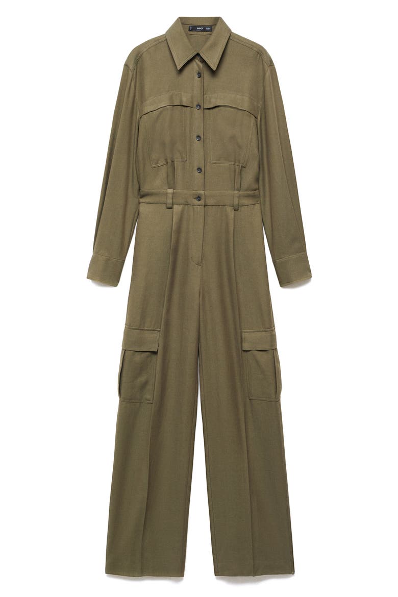 Long Sleeve Utility Jumpsuit, Alternate, color, KHAKI GREEN