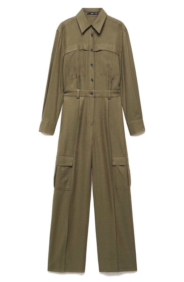 MANGO Long Sleeve Utility Jumpsuit, Alternate, color, 