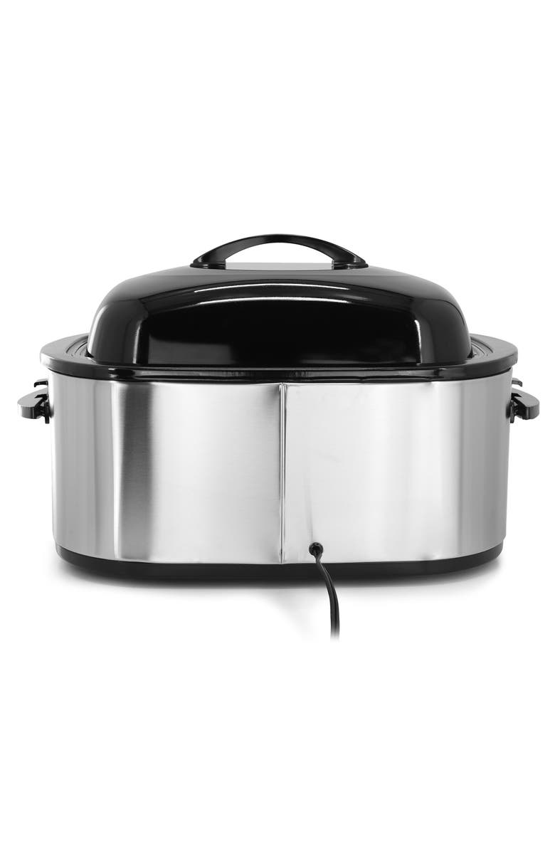 Megachef 22 Quart Electric Roaster Oven with High Dome Self-Basting Lid, Alternate, color, Black