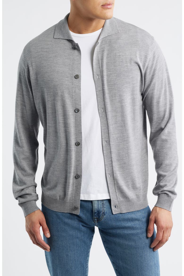Crown Crafted Merino Wool Cardigan, Main, color, GALE GREY
