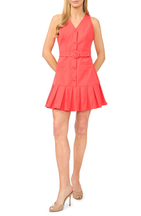 Pleated Hem Sleeveless Minidress