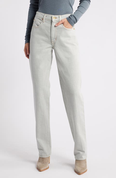 Sophie High Waist Relaxed Straight Leg Jeans (Agate Grey)