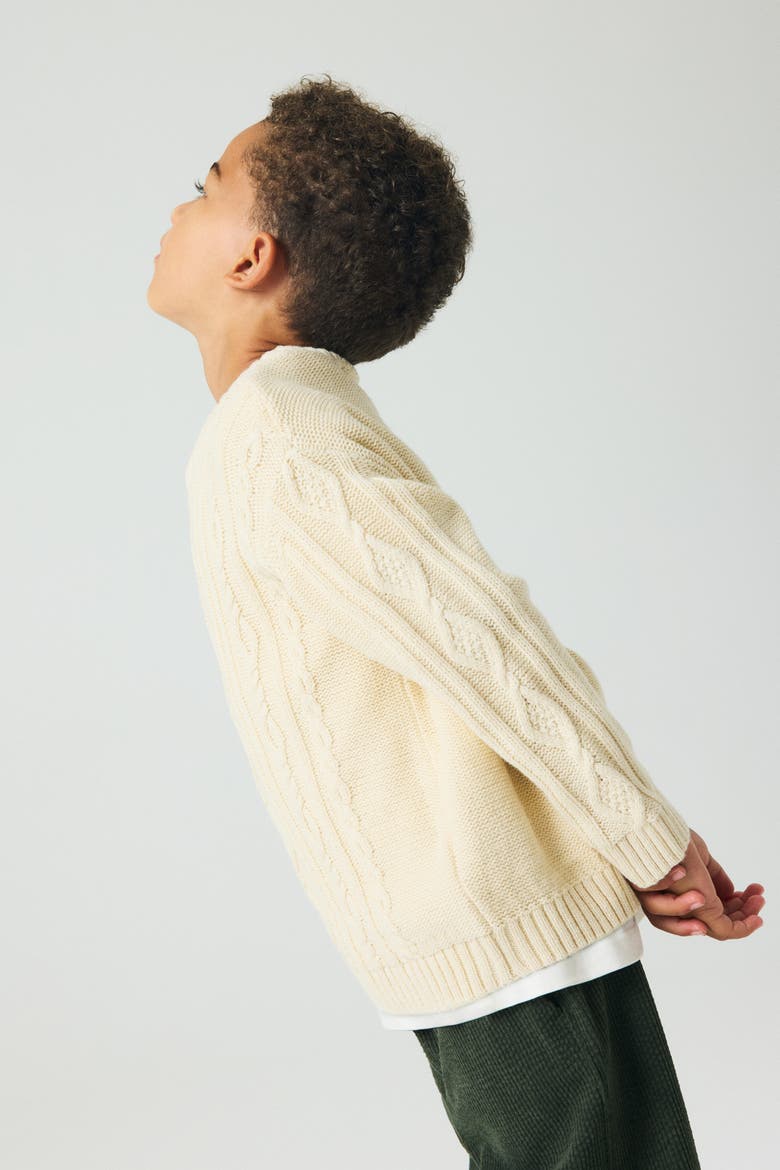Cable-knit Jumper, Alternate, color, Light beige