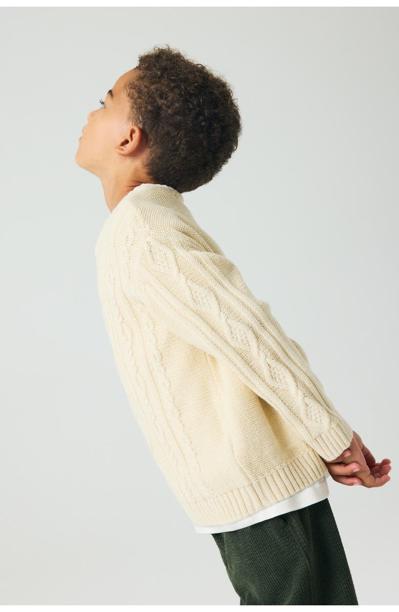 H&M Cable-knit Jumper, Alternate, color, Light Beige