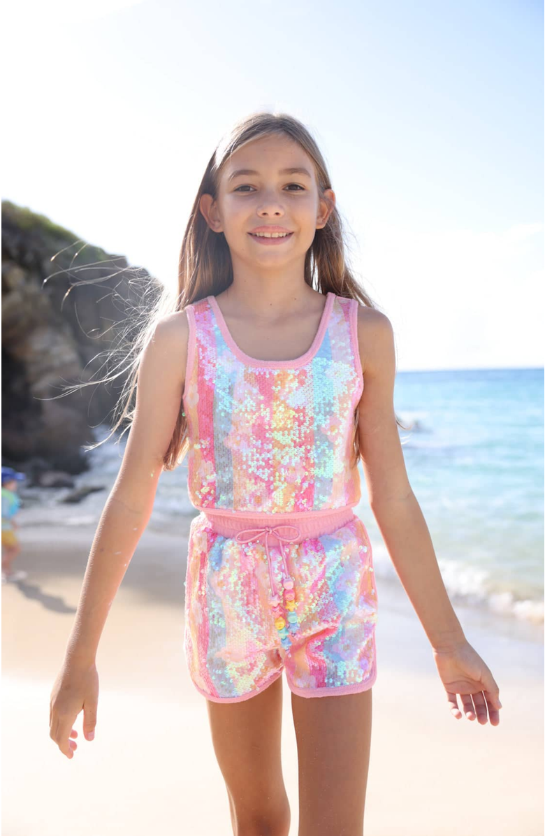 Lola + The Boys Rainbow Sequin Dreams Set, Alternate, color, Pink