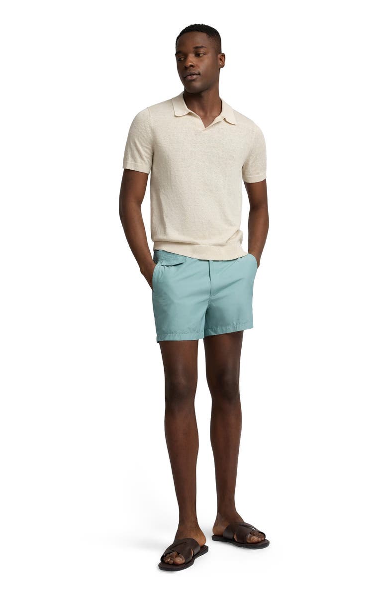 Onia Linen Johnny Collar Polo, Main, color, Sand