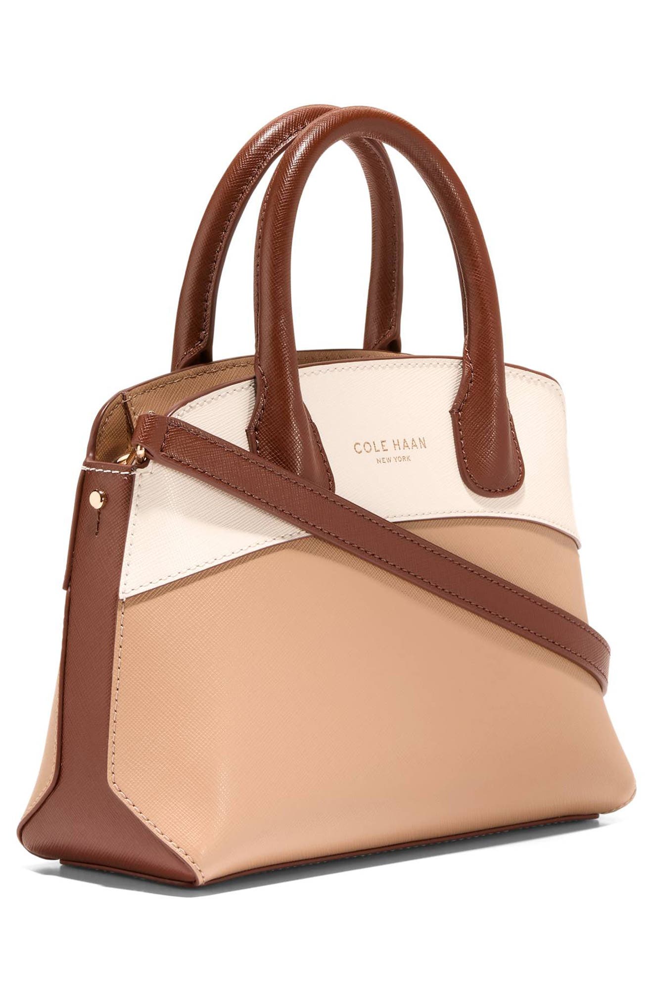 Cole Haan The Lady Small Satchel Bag, Alternate, color, Tuscan Sand Ivory / Cuoio
