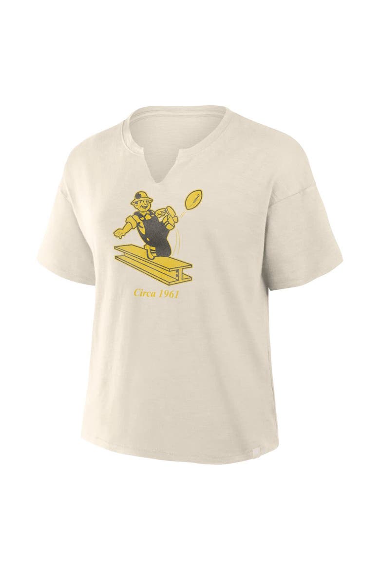 Women's Fanatics Cream Pittsburgh Steelers Trick Play Slub Boxy T-Shirt, Alternate, color, Cream