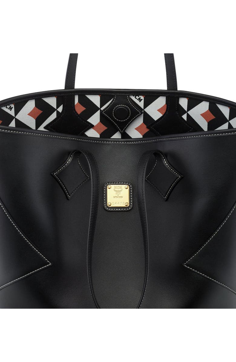MCM Large Dia Shopper in Calfskin Leather, Alternate, color, Black