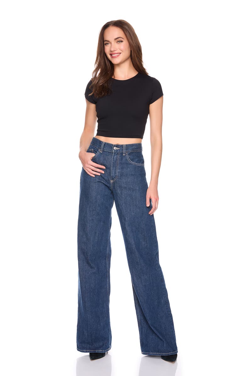 Susana Monaco Short Sleeve Crop Crew Tee, Alternate, color, Black