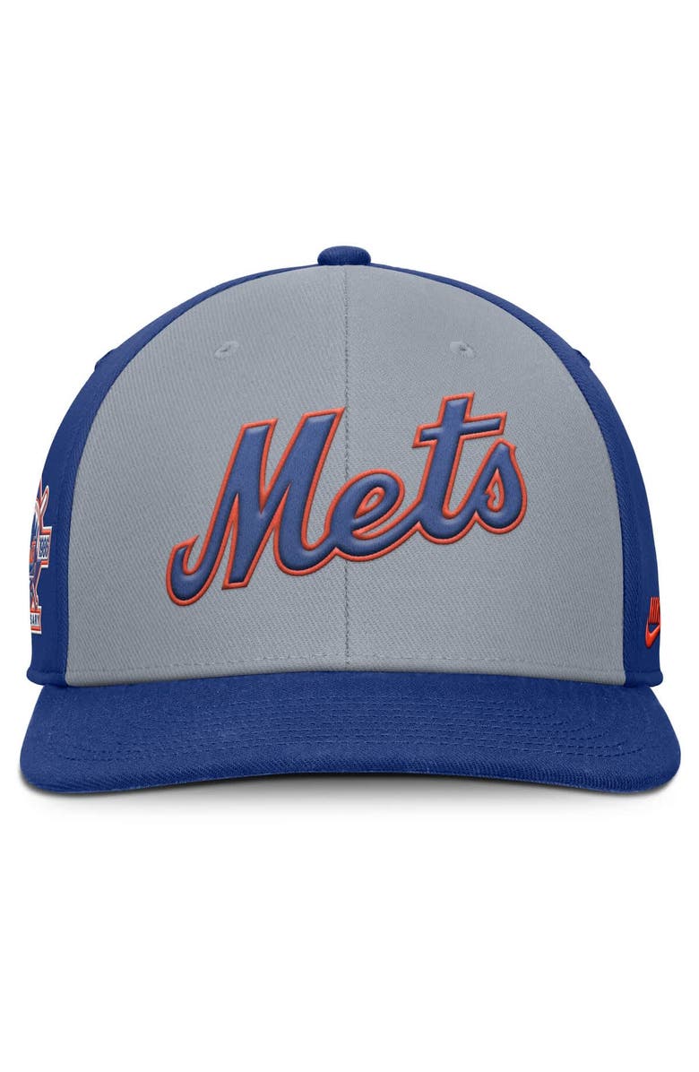 Nike Men's Nike Gray/Royal New York Mets Pro Performance Snapback Hat, Alternate, color, 