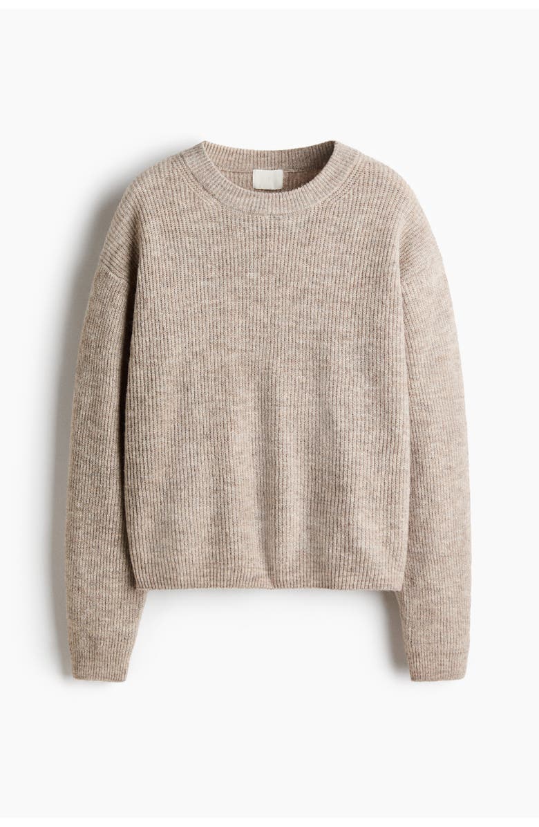 H&M Knit sweater, Alternate, color, Light Taupe Melange