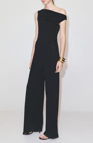 MANGO Draped Asymmetrical Jumpsuit