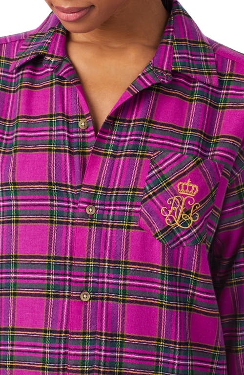 Ralph Lauren Lauren Plaid Print Sleepshirt In Multi