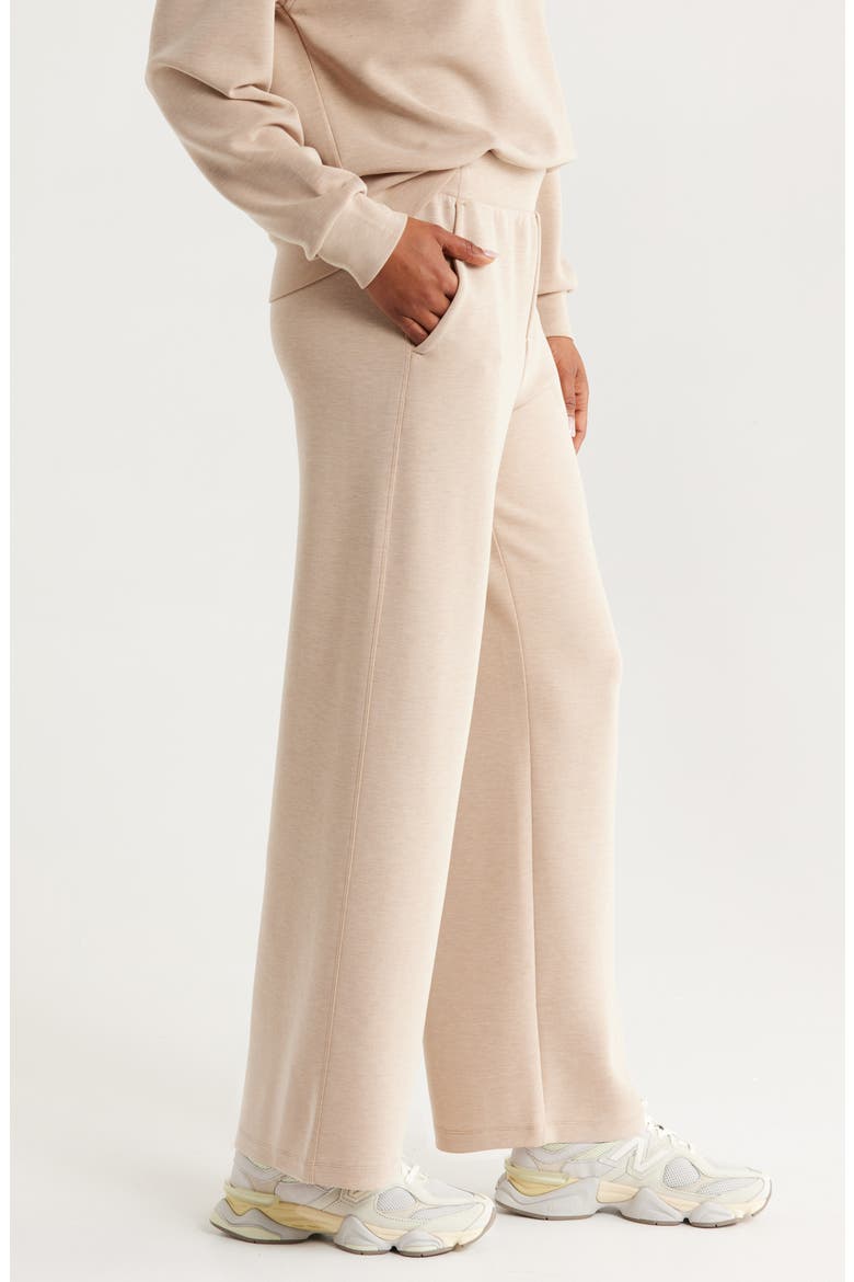 Ultra Soft High Waist Straight Leg Pants, Alternate, color, TAN KELP HEATHER