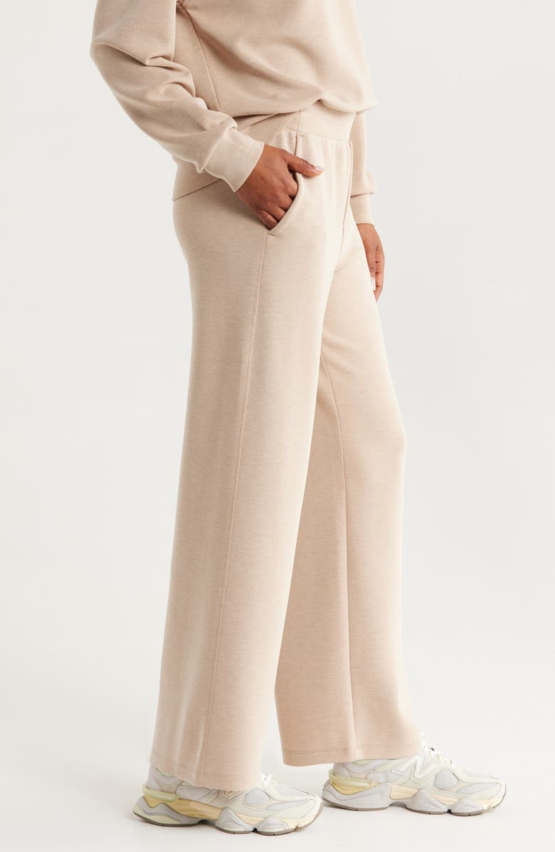 Zella Ultra Soft High Waist Straight Leg Pants, Alternate, color, Tan Kelp Heather