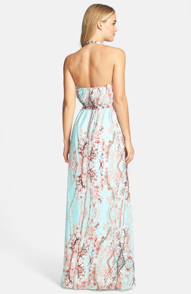 Jessica Simpson Print Chiffon Halter Maxi Dress, Alternate, color,