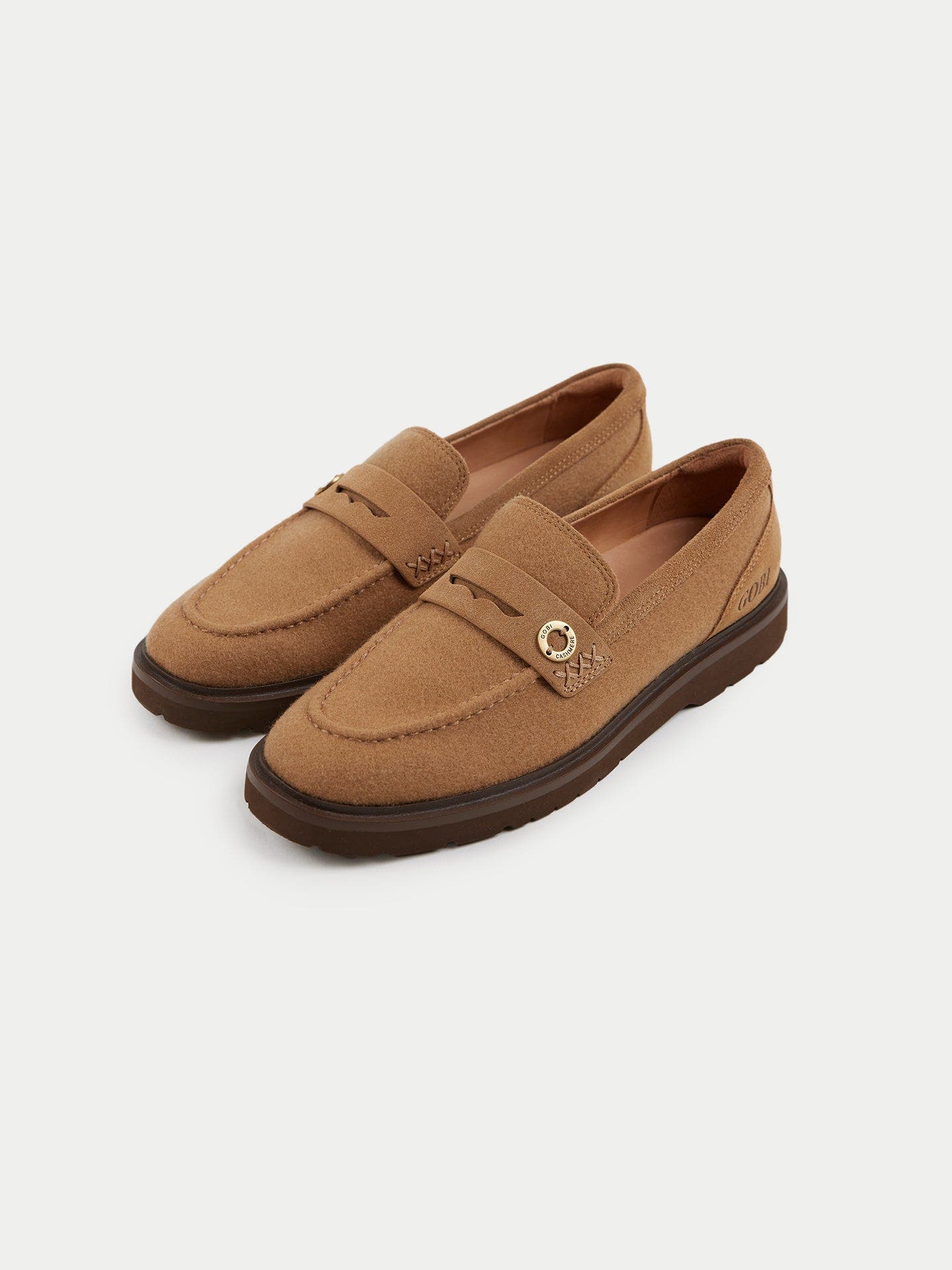 Gobi Cashmere Cashmere Loafers, Main, color, Almond