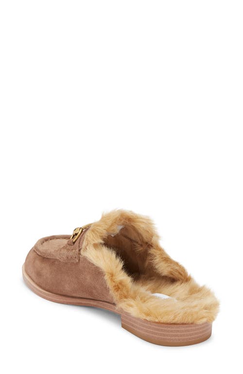 Steve Madden Milah Horsebit Faux Fur Lined Mule In Brown