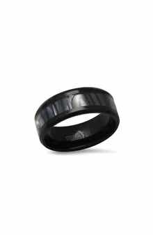 Men's Black Stainless Steel Band Ring