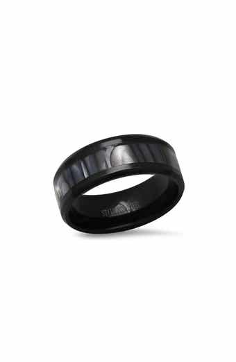 Men's Black Stainless Steel Band Ring