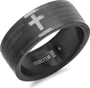 STEELTIME Men's Padre Nuestro Cross Ring