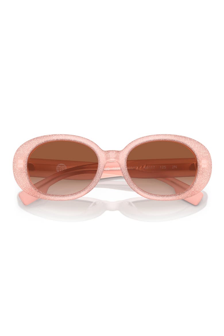 Kids' 48mm Oval Sunglasses, Alternate, color, GLITTER OPAL PINK / BROWN