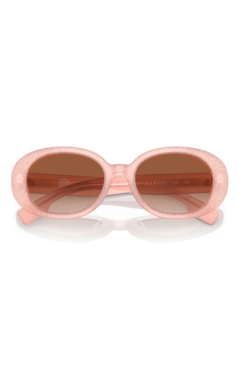 Burberry Kids' 48mm Oval Sunglasses, Alternate, color, Glitter Opal Pink / Brown