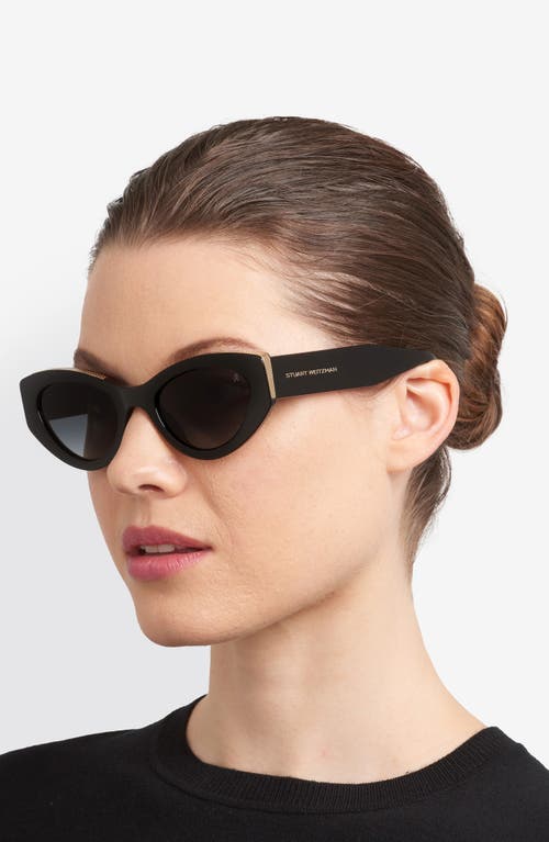Stuart Weitzman 52mm Cat Eye Sunglasses In Black