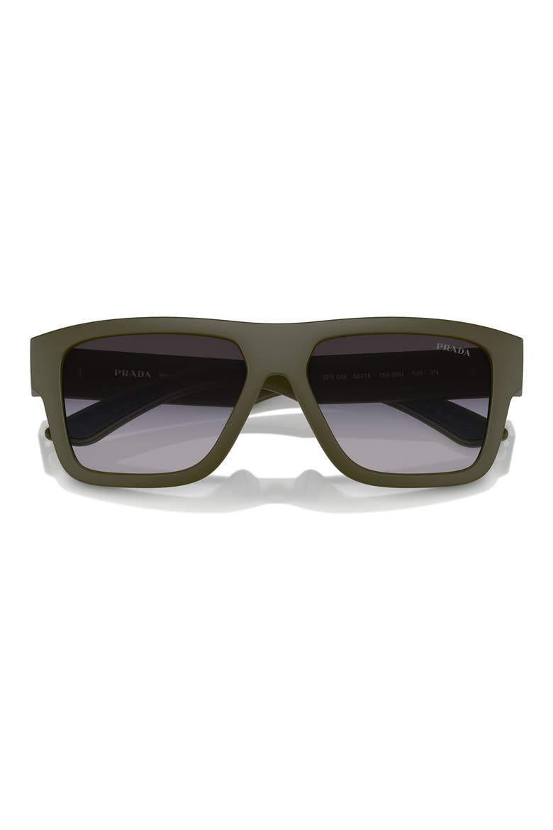 56mm Square Sunglasses, Main, color, GREY FLASH