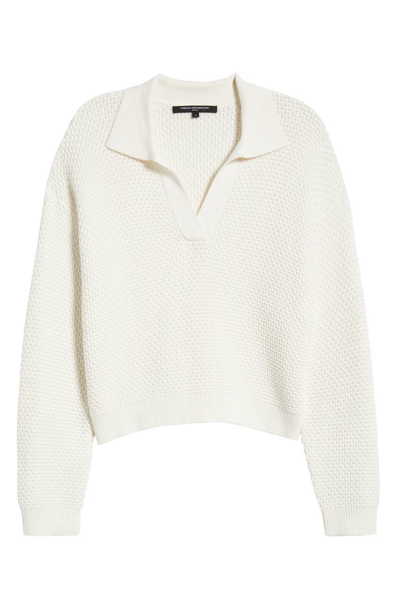 French Connection Remy Johnny Collar Sweater, Main, color, Summer White
