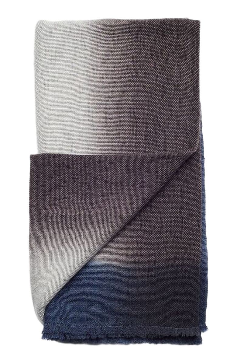 Studio Variously Handloom Handspun Merino Throw, Alternate, color, Blue